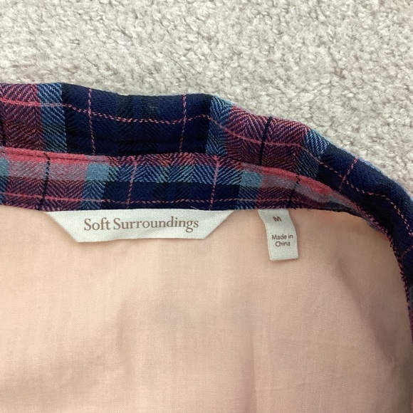 Soft Surroundings Kensington Flannel Top Size Medium - Picture 9 of 11